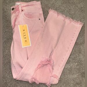 Never worn pink Risen jeans